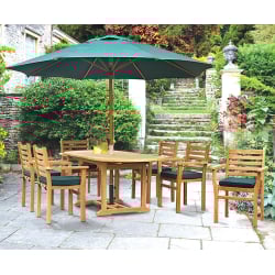 Brompton Bijou Extending 1.2 - 1.8m Table &amp; 6 Yale Stacking Chairs Set