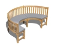 Henley Curved Teak Bench with Cushion, sold separately