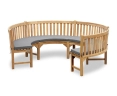 Henley Teak 3/4 Circular Curved Garden Bench
