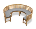 Henley Teak 3/4 Circular Curved Garden Bench