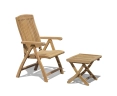 Bali Garden Reclining Chair with footrest, teak