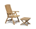 Bali Garden Reclining Chair with footrest, teak
