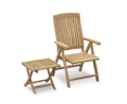 Bali Garden Reclining Chair with footrest, teak