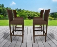 Set of 4 Java Brown Woven Bar Stools - NEW: End of line
