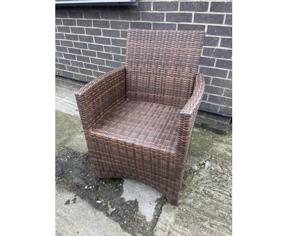 Eclipse Mocca Brown Flat Weave Armchair - New: End of Line