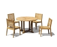 Canfield Round 1.2m Teak Table and Vero Stacking Chairs Set
