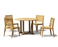 Canfield Round 1.2m Teak Table and Vero Stacking Chairs Set