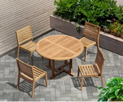 Canfield 1.3m Table and 4 Vero Stacking Chairs Set