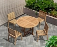 Canfield 1.3m Table and 4 Vero Stacking Chairs Set
