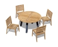 4 Seater Stacking Chair Set with Round Table