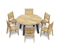 Disk Teak and Steel 1.5m Round Table & 6 Vero Stacking Chairs