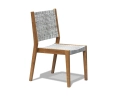 Canfield 1.3m Round Teak Table & Sora Woven Stacking Chairs Set