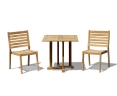 Canfield Square 0.8m Teak Table and 2 Vero Stacking Chairs Set