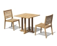 Canfield Square 0.8m Teak Table and 2 Vero Stacking Chairs Set