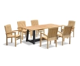 Bridgewater Rectangular 2m Table and 6 Bali Stacking Chairs Set