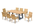 Bridgewater Rectangular 2m Teak Table and 8 St. Tropez Chairs Garden Set