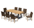 Bridgewater Rectangular 2m Teak Table and 8 St. Tropez Chairs Garden Set