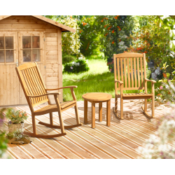 Teak Rocking Chair and Occasional Table Set