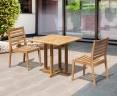 Canfield Square 0.8m Teak Table and 2 Vero Stacking Chairs Set