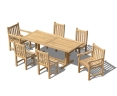 Belgrave 2m Table, 2 Windsor Armchairs and 4 Windsor Dining Chairs Set