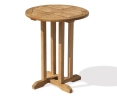 Canfield 60cm Small Round Table and 2 Teak Garden Rocking Chairs Set