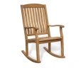 Canfield 60cm Small Round Table and 2 Teak Garden Rocking Chairs Set