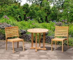 Canfield Round 0.8m Teak Table and Vero Garden Set