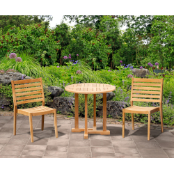 Canfield Round 0.8m Teak Table and Vero Garden Set