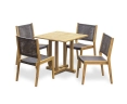 Canfield 80cm Square Table and 4 Sora Stacking Chairs Set
