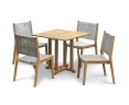Canfield Teak Garden Dining Set – 80cm Table & 4 Stackable Chairs