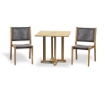 Canfield 80cm Square Table and 2 Sora Stacking Chairs Set