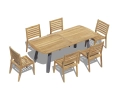 Disk 220cm Oval Table and 6 Vero Stacking Chairs Set