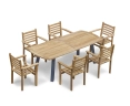 Disk 220cm Oval Table and 6 Yale Stacking Chairs Set
