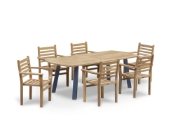 Disk Oval Dining Table and 6 Yale Stacking Chairs Set