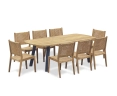 Disk 2.2m Oval Dining Table and 8 Sora Stacking Chairs Set