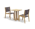 Canfield 60cm Square Table and 2 Sora Woven Chairs Set