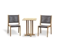 Canfield 60cm Square Table and 2 Sora Woven Chairs Set