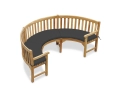 Henley 1/2 Curved Garden Bench Cushion - Raven Black