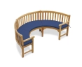 Henley 1/2 Curved Garden Bench Cushion - Navy Blue