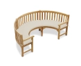 Henley 1/2 Curved Garden Bench Cushion - Ecru/Natural