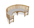 Henley 1/2 Curved Garden Bench Cushion - Taupe