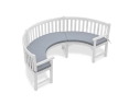 Henley 1/2 Curved Garden Bench Cushion - Mid Gray