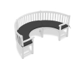 Henley 1/2 Curved Garden Bench Cushion - Raven Black