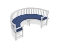 Henley 1/2 Curved Garden Bench Cushion - Navy Blue