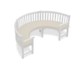 Henley 1/2 Curved Garden Bench Cushion - Ecru/Natural