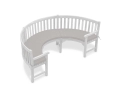 Henley 1/2 Curved Garden Bench Cushion - Taupe