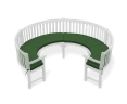 Henley 3/4 Curved Garden Bench Cushion - Forest Green