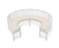 Henley 3/4 Curved Garden Bench Cushion - Ecru/Natural