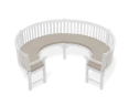 Henley 3/4 Curved Garden Bench Cushion - Taupe