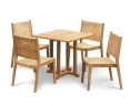 Canfield 80cm Square Table and 4 Sora Stacking Chairs Set